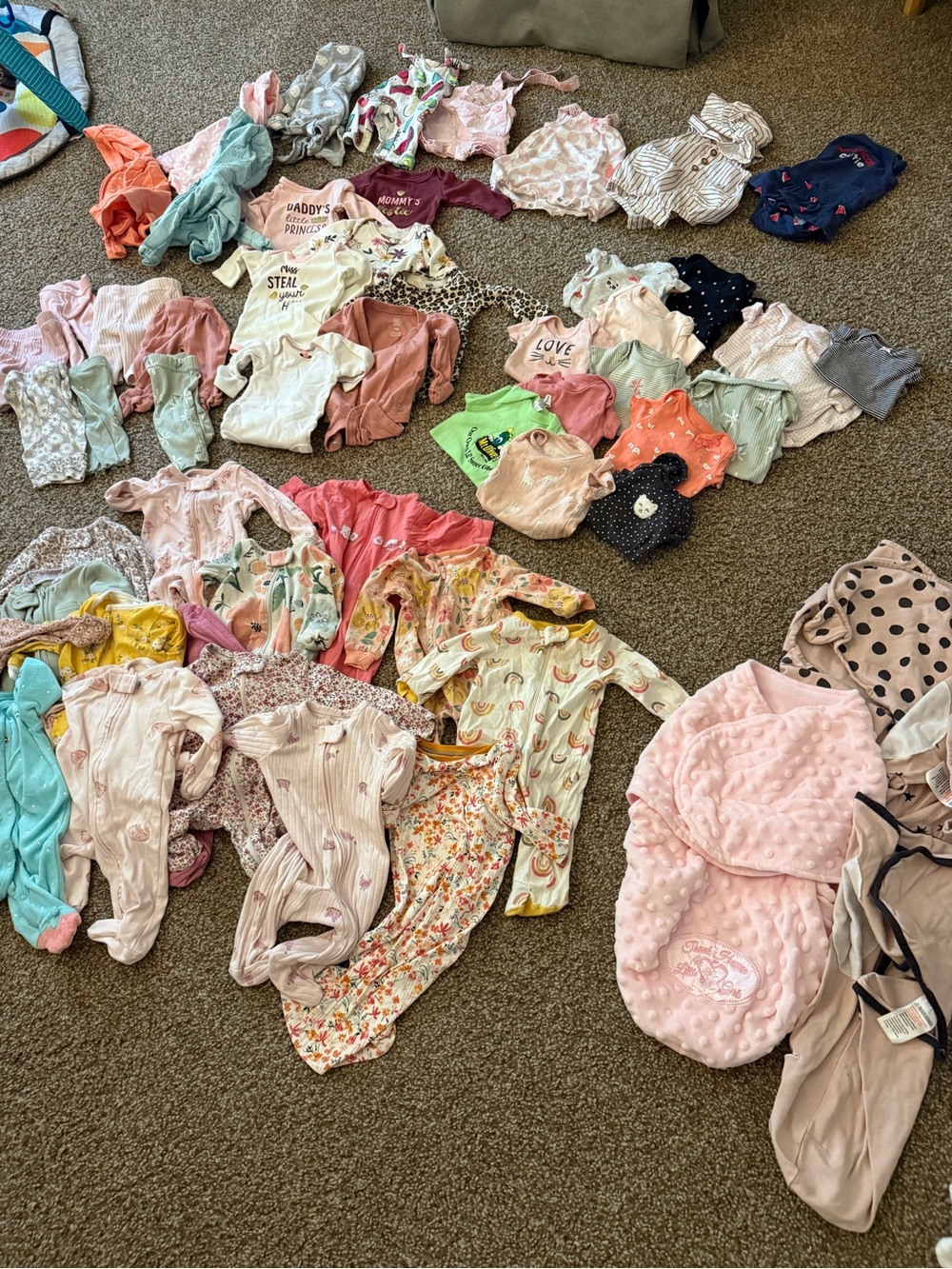 Assorted Baby Girls Clothing Bundle - Pink, Coral, Mint & More